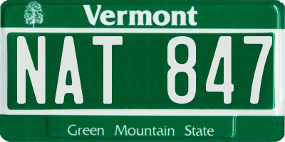 VT license plate NAT847