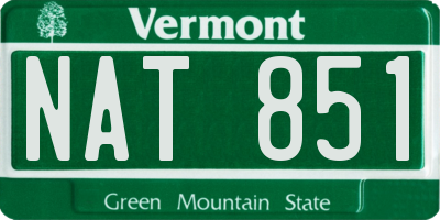 VT license plate NAT851