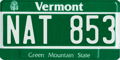 VT license plate NAT853