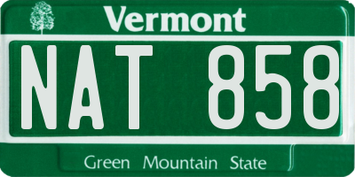 VT license plate NAT858