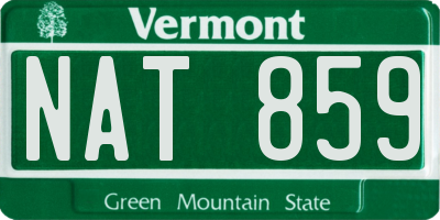 VT license plate NAT859