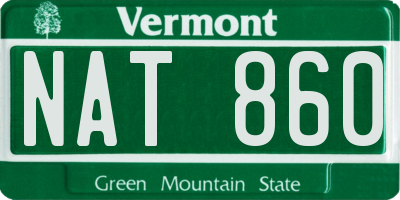 VT license plate NAT860