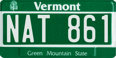 VT license plate NAT861