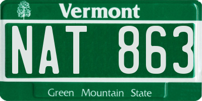 VT license plate NAT863