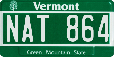 VT license plate NAT864