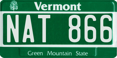 VT license plate NAT866