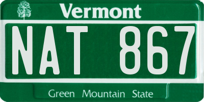VT license plate NAT867