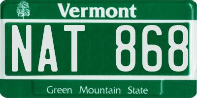 VT license plate NAT868
