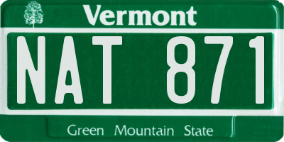 VT license plate NAT871