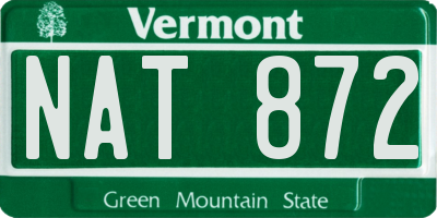VT license plate NAT872
