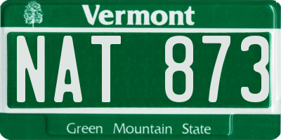 VT license plate NAT873