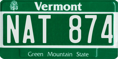 VT license plate NAT874