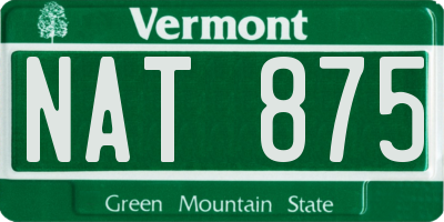 VT license plate NAT875