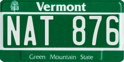 VT license plate NAT876