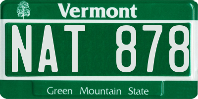 VT license plate NAT878