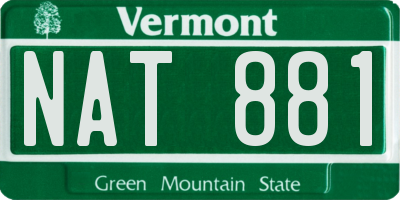 VT license plate NAT881