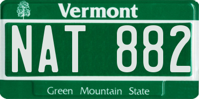 VT license plate NAT882