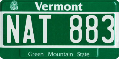 VT license plate NAT883