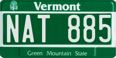 VT license plate NAT885