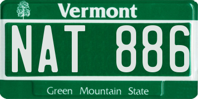 VT license plate NAT886