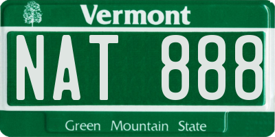 VT license plate NAT888