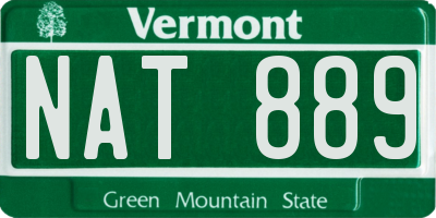 VT license plate NAT889