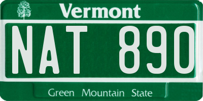 VT license plate NAT890