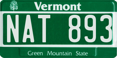 VT license plate NAT893