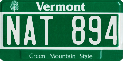 VT license plate NAT894