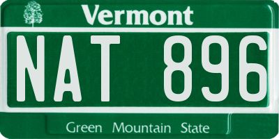 VT license plate NAT896