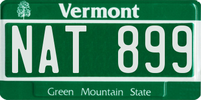 VT license plate NAT899