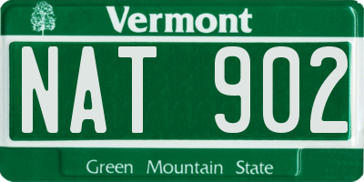 VT license plate NAT902