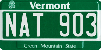 VT license plate NAT903