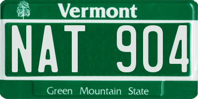 VT license plate NAT904