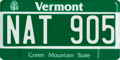 VT license plate NAT905