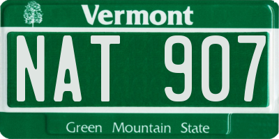 VT license plate NAT907