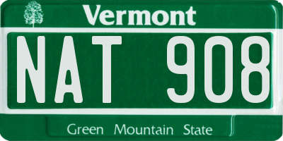 VT license plate NAT908
