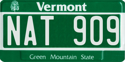 VT license plate NAT909