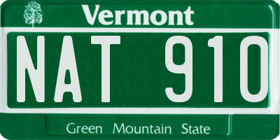 VT license plate NAT910