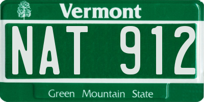 VT license plate NAT912