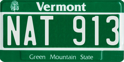 VT license plate NAT913