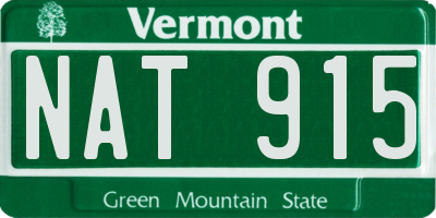 VT license plate NAT915
