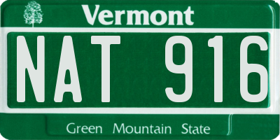 VT license plate NAT916