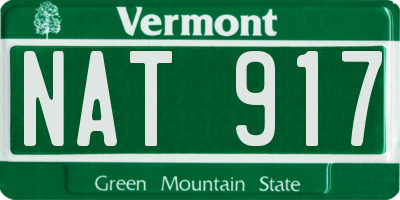 VT license plate NAT917