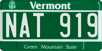 VT license plate NAT919