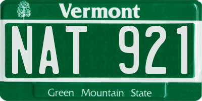 VT license plate NAT921