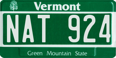 VT license plate NAT924
