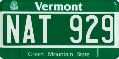 VT license plate NAT929