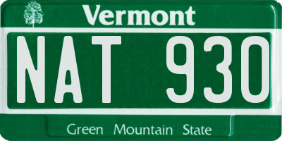 VT license plate NAT930