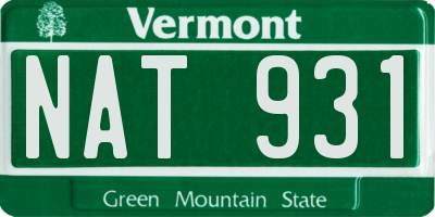 VT license plate NAT931